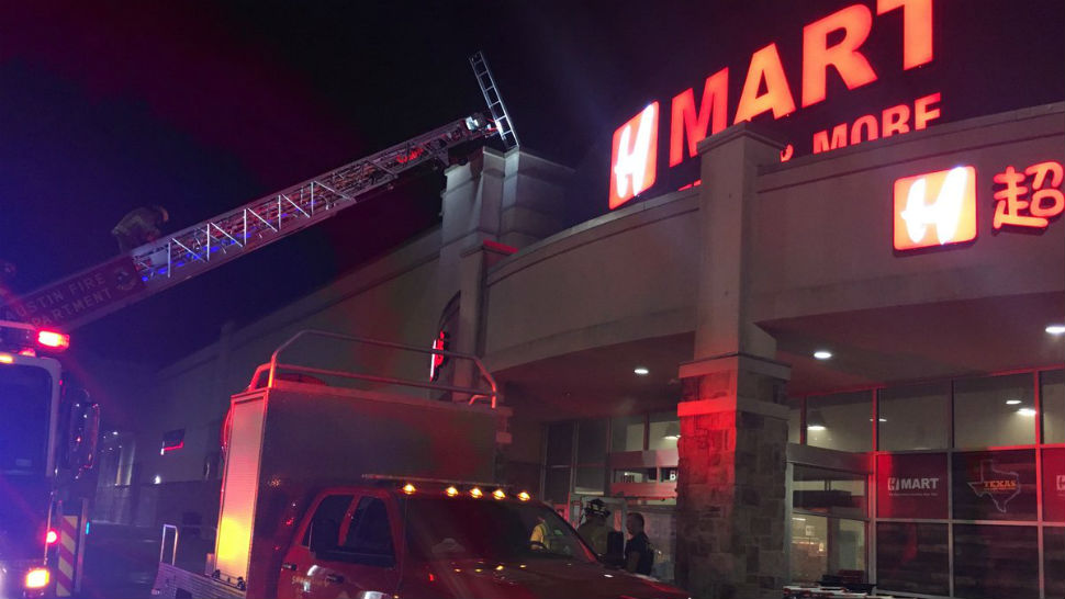 Fire ignites in meat section of northwest Austin H Mart. (Courtesy: Chief Tony Haden Austin Fire)