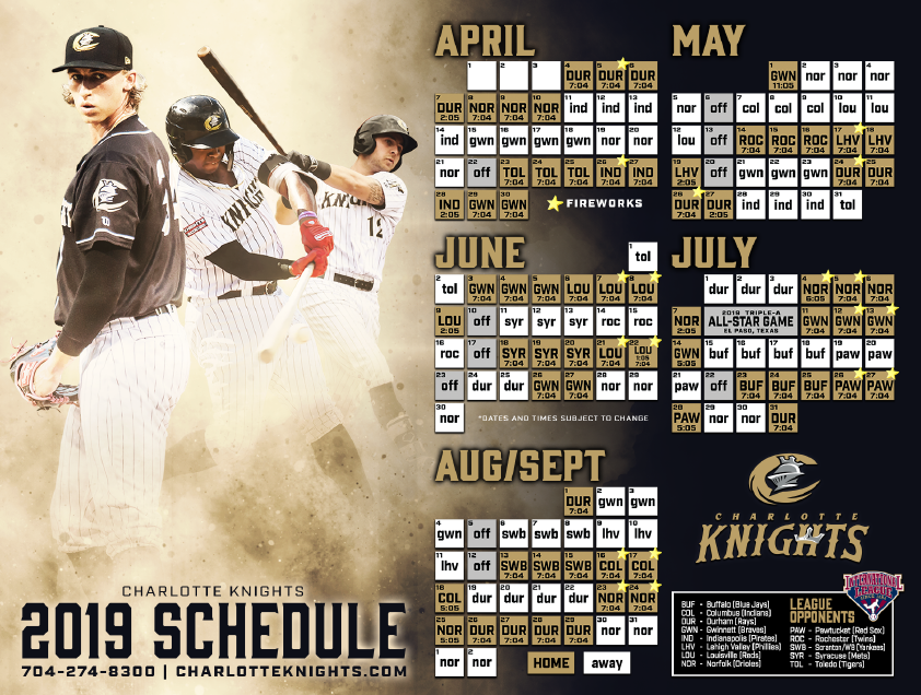 OFFICIAL: Our 2020 schedule is now - Charlotte Knights