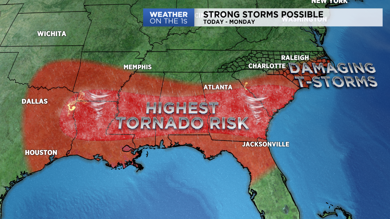 Strong Storms Possible Late Sunday and Early Monday