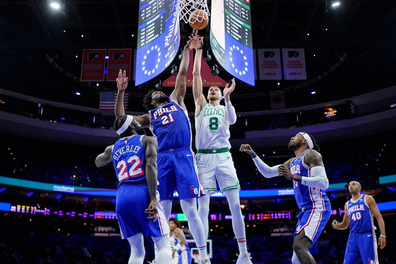 76ers sixth straight win, 106-103 over the Boston Celtics