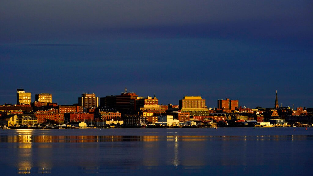 The skyline of Portland catches the early morning sunlight. (AP Photo/Robert F. Bukaty)