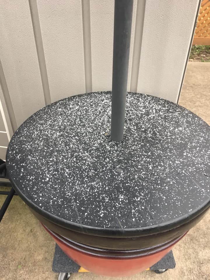 Sleet gathering outside of a home in Round Rock. 